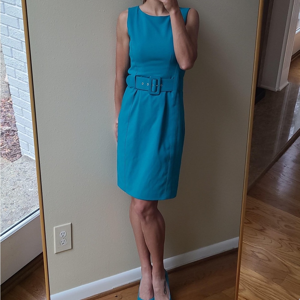 Calvin Klein Buckled Belted Dress